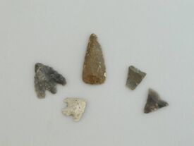 Pointes de flèches - Néolithique, Silex, Hamel (Nord) Les différentes formes des pointes de flèches servent souvent à faire la distinction les groupes culturels : le Chasséen septentrional (à droite) et le Michelsberg.